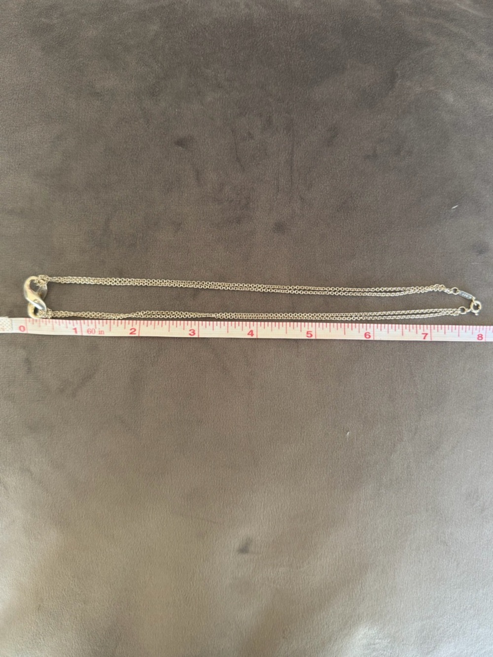 Tiffany & Co. Sterling Silver Infinity Double Chain Pendant Necklace 16” w/pouch - Picture 8 of 9
